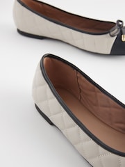 Monochrome Forever Comfort® Round Toe Leather Ballerina Shoes - Image 4 of 5