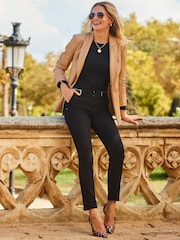 Sosandar Black Slim Zip Waist Super Stretch Leg Jeans - Image 3 of 3