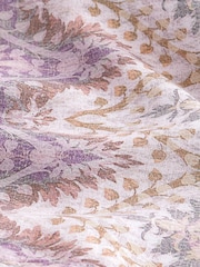 Lilac Purple Tie Waist Wide Leg Trousers with Linen - Image 7 of 7