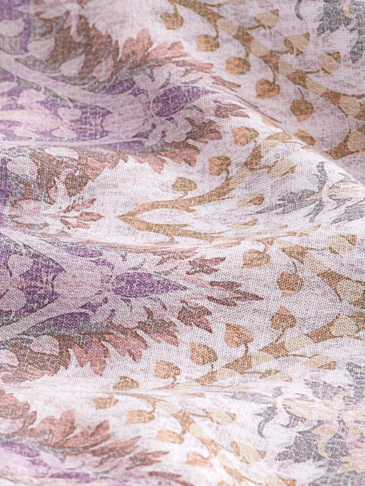Lilac Purple Tie Waist Wide Leg Trousers with Linen - Image 7 of 7