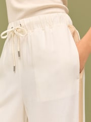 Neutral/Tan Linen Blend Side Stripe Track Trousers - Image 5 of 7