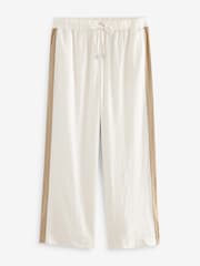 Neutral/Tan Linen Blend Side Stripe Track Trousers - Image 6 of 7