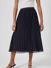 French Connection Blue Pleated Solid Skirt - Image 1 of 4
