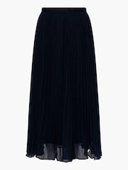 French Connection Blue Pleated Solid Skirt - Image 4 of 4