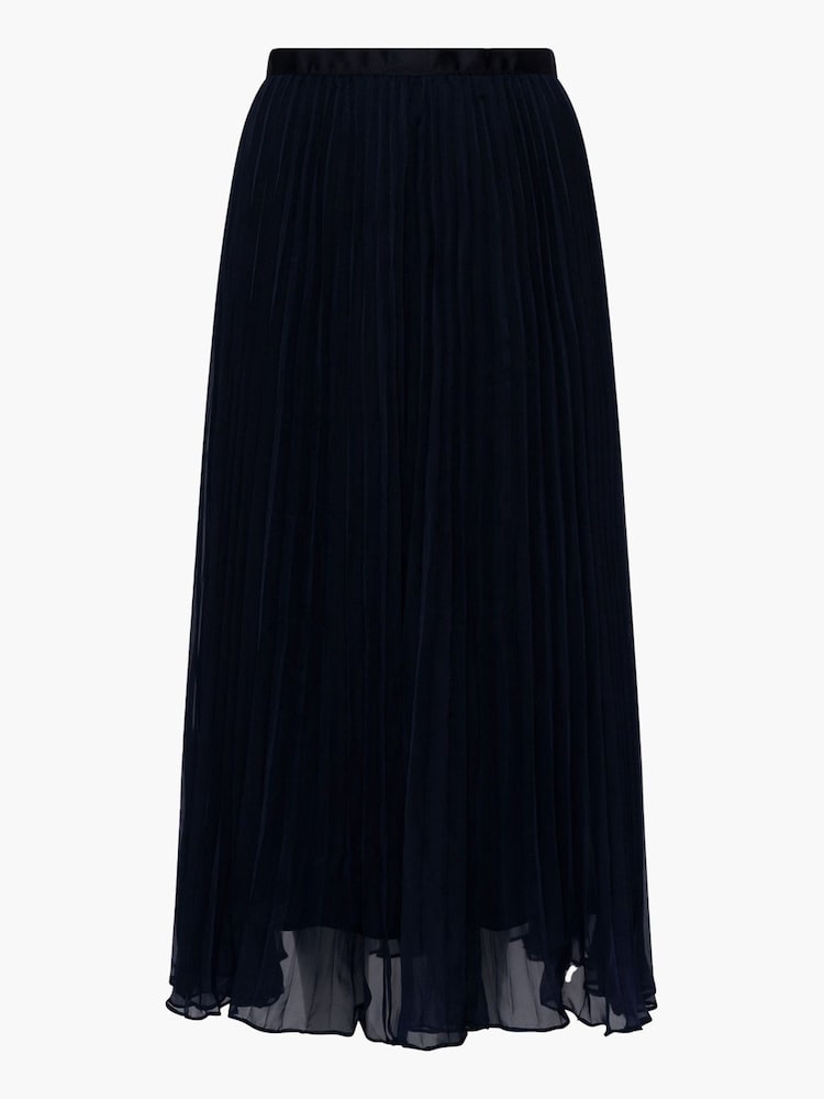 French Connection Blue Pleated Solid Skirt - Image 4 of 4 French Connection Blue Pleated Solid Skirt - Image 4 of 4