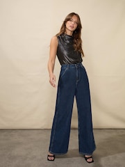 Ro&Zo Metallic Silver Jersey V-Neck Twist Front Top - Image 3 of 6