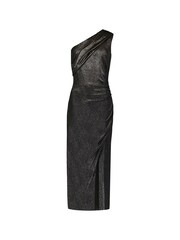 Ro&Zo Metallic Black Jersey One Shoulder Black Dress - Image 6 of 7