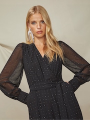 Ro&Zo Hotfix Stud Black Jumpsuit - Image 7 of 8
