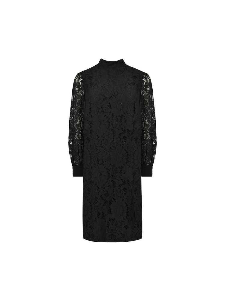 Ro&Zo Lace High Neck Short Black Dress - Image 7 of 7 Ro&Zo Lace High Neck Short Black Dress - Image 7 of 7