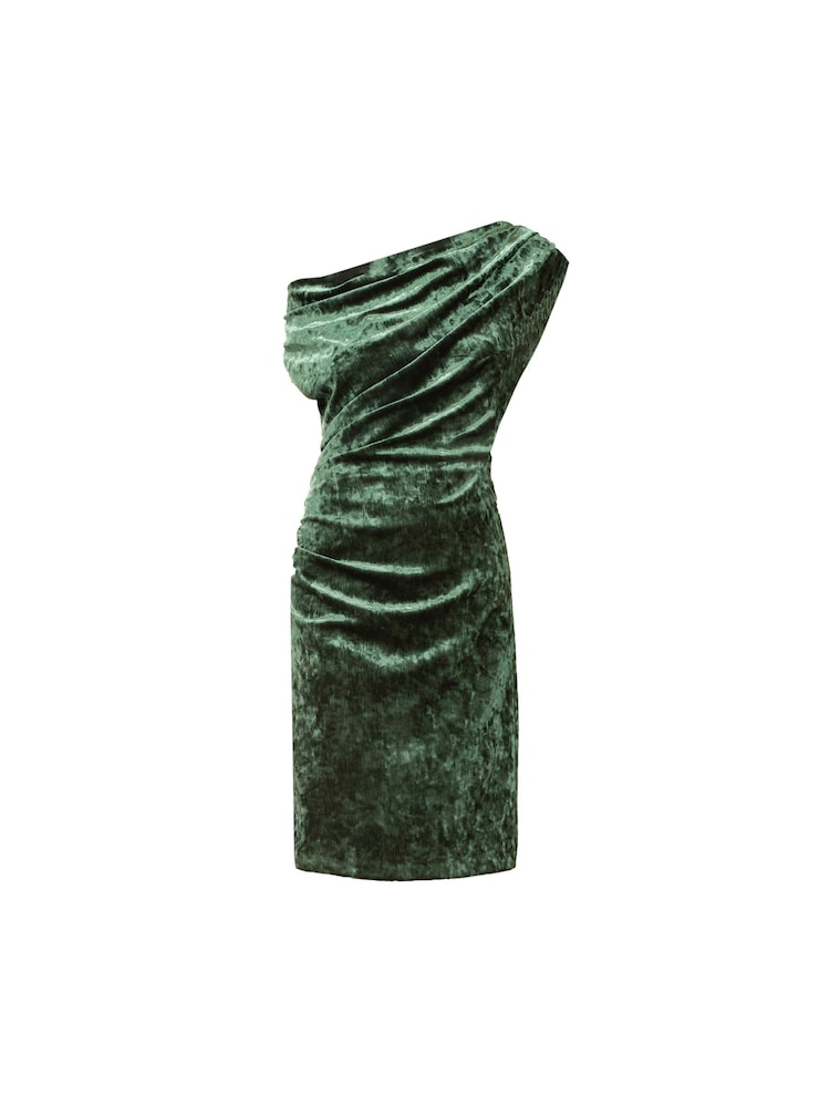 Ro&Zo Green Ripple Velvet Short Dress - Image 6 of 6