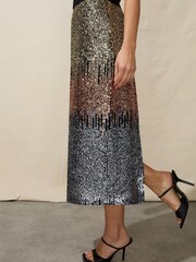 Ro&Zo Sequin Ombre Black Skirt - Image 4 of 7