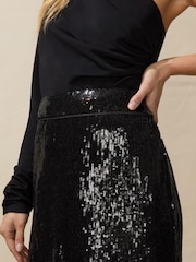 Ro&Zo Sequin Split Front Black Skirt - Image 4 of 5