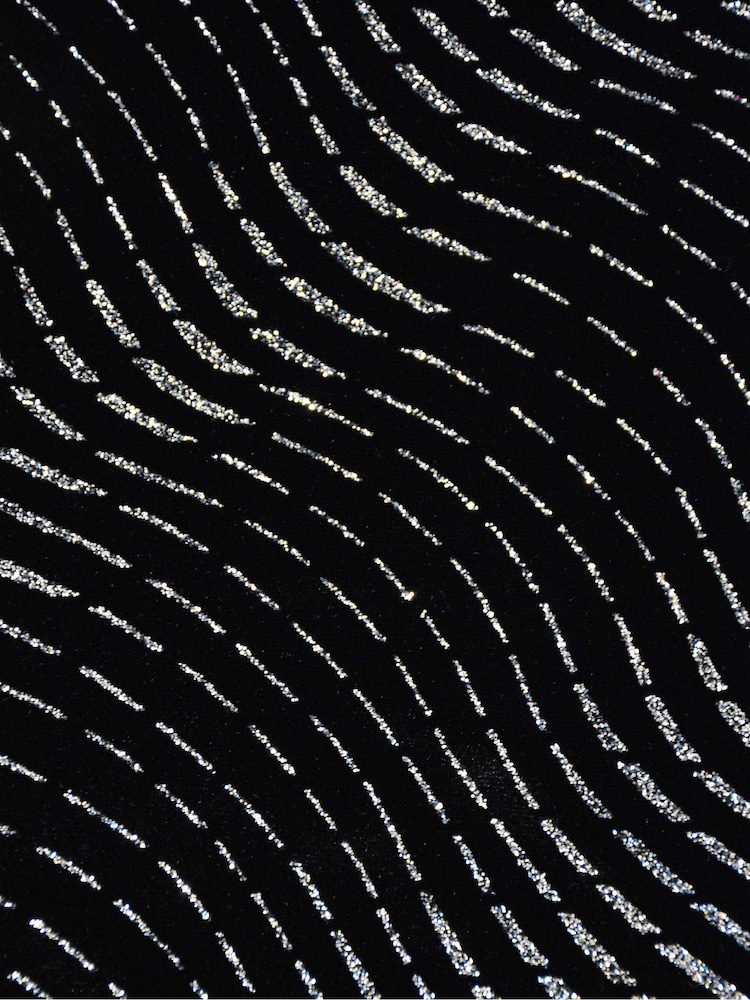 Ro&Zo Swirly Sparkle Velvet Short Black Dress - Image 6 of 6