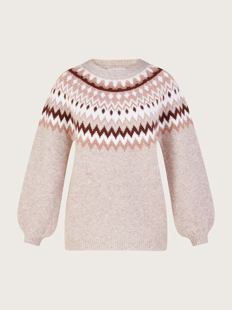 Monsoon Natural Fen Fairisle Pattern Jumper - Image 4 of 4