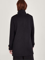 Monsoon Black Double Breasted Phoebe Peacoat - Image 2 of 4