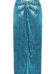 Ro&Zo Blue Liquid Sequin Twist Front Skirt - Image 6 of 6