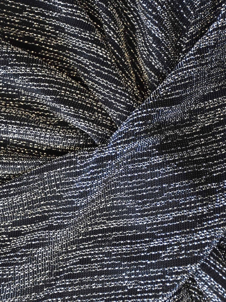 Ro&Zo Silver Sparkle Jersey Twist Front Top - Image 6 of 6