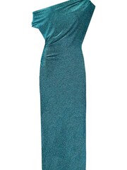 Ro&Zo Blue Sparkle Jersey One Shoulder Midi Dress - Image 4 of 4