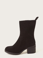 Monsoon Black Suede Heeled Ankle Boots - Image 1 of 4