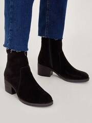 Monsoon Black Suede Heeled Ankle Boots - Image 4 of 4