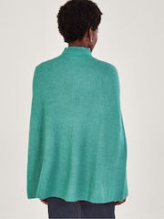Monsoon Green Ribbed Poncho - Image 3 of 5