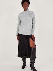 Monsoon Grey Char Corsage Jumper - Image 1 of 4