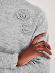 Monsoon Grey Char Corsage Jumper - Image 3 of 4
