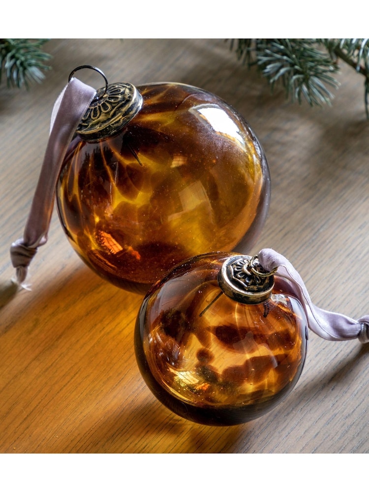 Gallery Home Brown Christmas Cransford Baubles (Set of 6) 80x80x80mm - Image 1 of 2