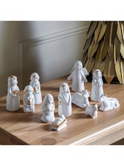 Gallery Home White Christmas Nativity Scene (Set of 11) 130x300x110mm - Image 3 of 4