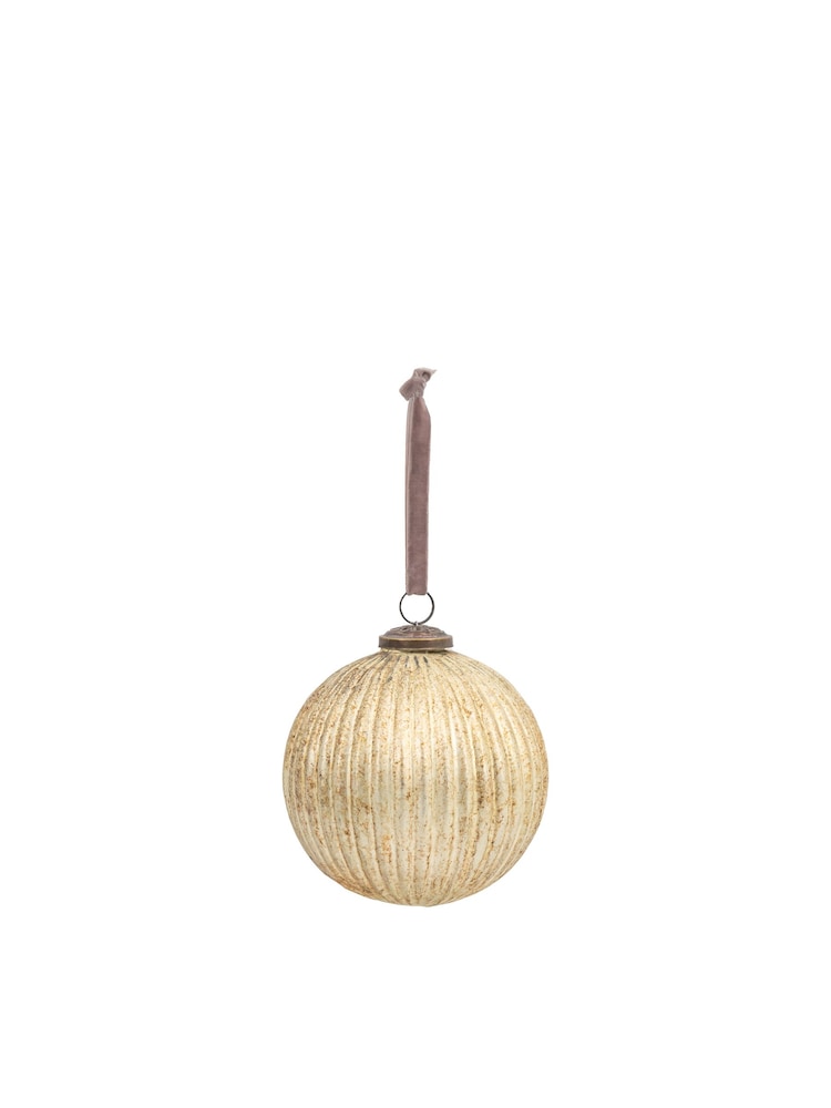 Gallery Home Set of 4 Gold Christmas Ashfield Baubles 12cm x 12cm - Image 3 of 3