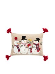 Gallery Home White Christmas Snow Friends 100% Cotton Cushion Cover 35x50cm - Image 2 of 3