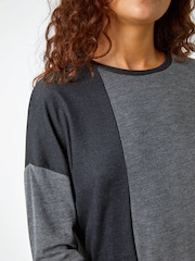 Roman Grey Colour Block Knitted Jumper Dress - Image 6 of 6