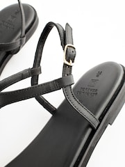 Black Forever Comfort® Leather Toe Thong Sandals - Image 9 of 9