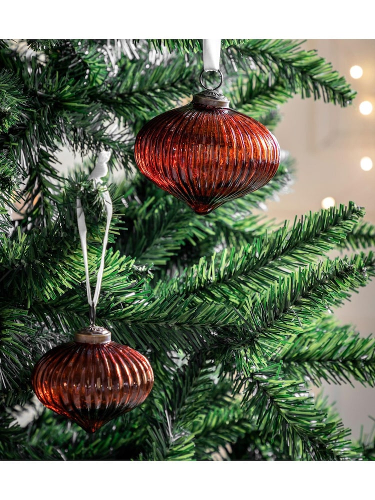 Gallery Home Brown Christmas Ashfield Onion Baubles (Set of 6) 100x100x100mm - Image 1 of 4