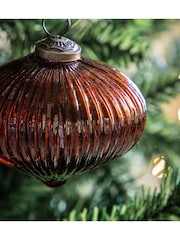 Gallery Home Brown Christmas Ashfield Onion Baubles (Set of 6) 100x100x100mm - Image 2 of 4