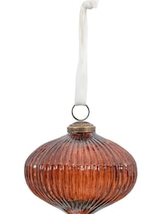 Gallery Home Brown Christmas Ashfield Onion Baubles (Set of 6) 100x100x100mm - Image 4 of 4
