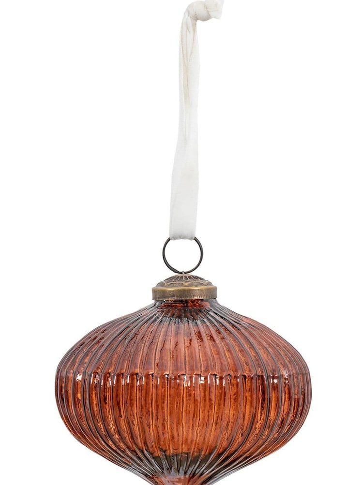 Gallery Home Brown Christmas Ashfield Onion Baubles (Set of 6) 100x100x100mm - Image 4 of 4