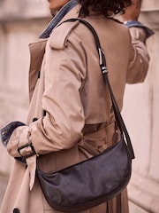 Mint Velvet Black Leather Cross-Body Bag - Image 1 of 3