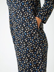Roman Blue Leaf Print Button Detail Pocket Dress - Image 5 of 5