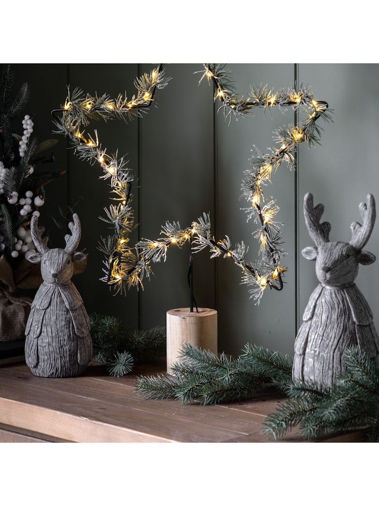 Gallery Home Grey Large Christmas Rustic Reindeer 140x130x330mm - Image 2 of 4