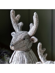 Gallery Home Grey Large Christmas Rustic Reindeer 140x130x330mm - Image 4 of 4