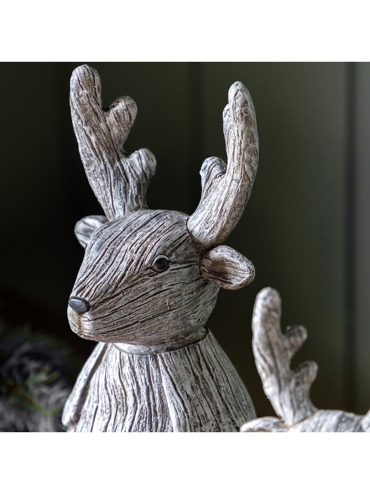 Gallery Home Grey Large Christmas Rustic Reindeer 140x130x330mm - Image 4 of 4