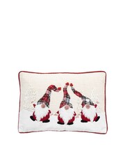 Gallery Home White Christmas Gonks 100% Cotton Cushion Cover 35x50cm - Image 2 of 3
