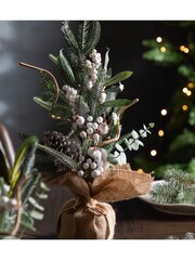 Gallery Home Green Mixed Pine & Cotton Christmas Tree 240x240x500mm - Image 1 of 4