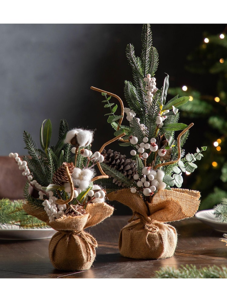 Gallery Home Green Mixed Pine & Cotton Christmas Tree 240x240x500mm - Image 2 of 4