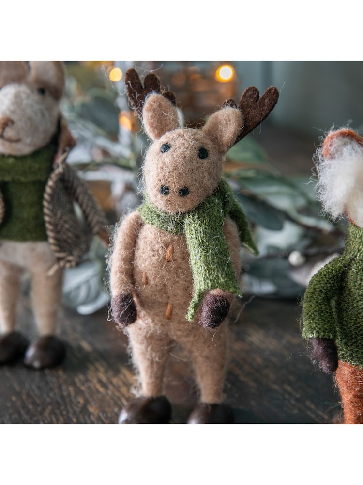 Gallery Home Brown Woodland Trio Christmas Decorations (Set of 3) 90x100x155mm - Image 2 of 4