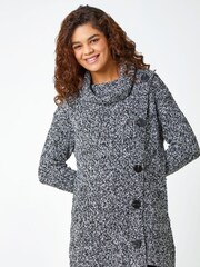 Roman Black Button Roll Neck Wrap Jumper - Image 1 of 5