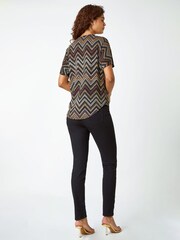 Roman Metallic Shimmer Zig Zag Zip Front Top - Image 2 of 5