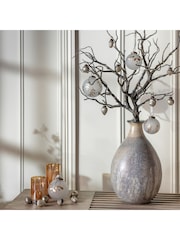 Gallery Home White Christmas Mistletoe Baubles (Set of 4) 100x100x100mm - Image 1 of 4