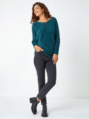Roman Green Fluffy Batwing Blouson Jumper - Image 1 of 5